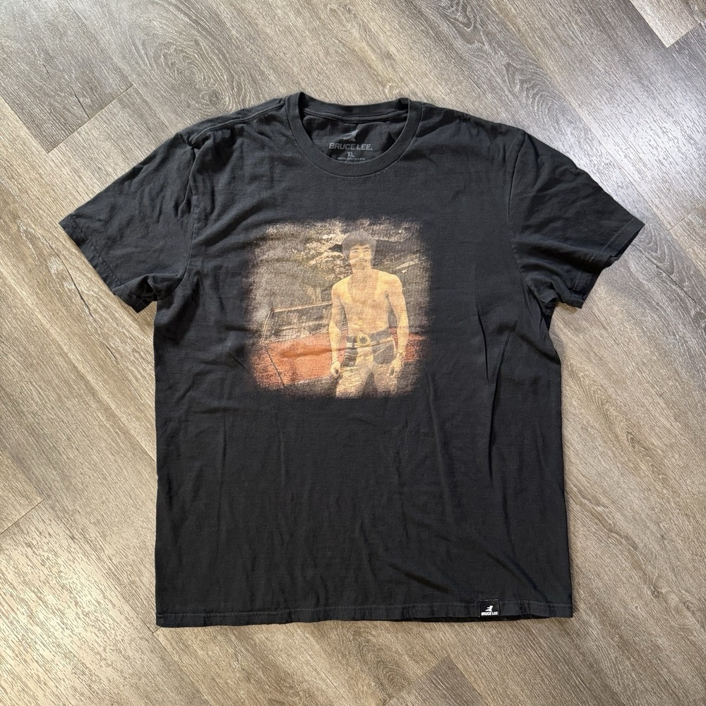 Vintage Faded Bruce Lee Focused Tee in Black Size XL
